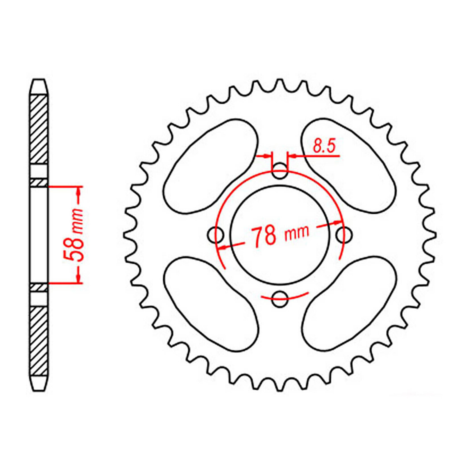 MTX 815 Steel Rear Sprocket #520 (35T) (11-103-35)