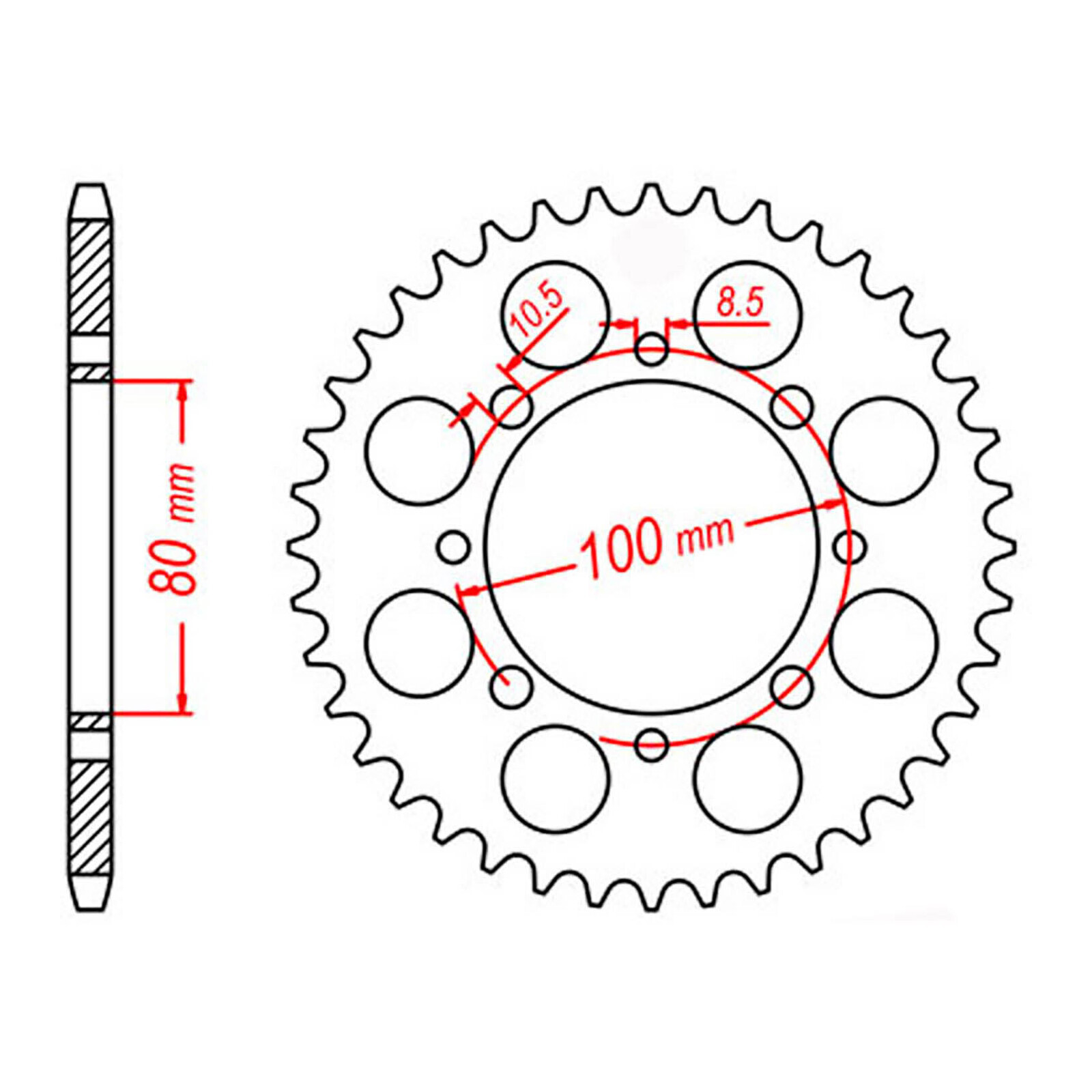 MTX 819/2 Steel Rear Sprocket #520 (41T) (11-113-41)