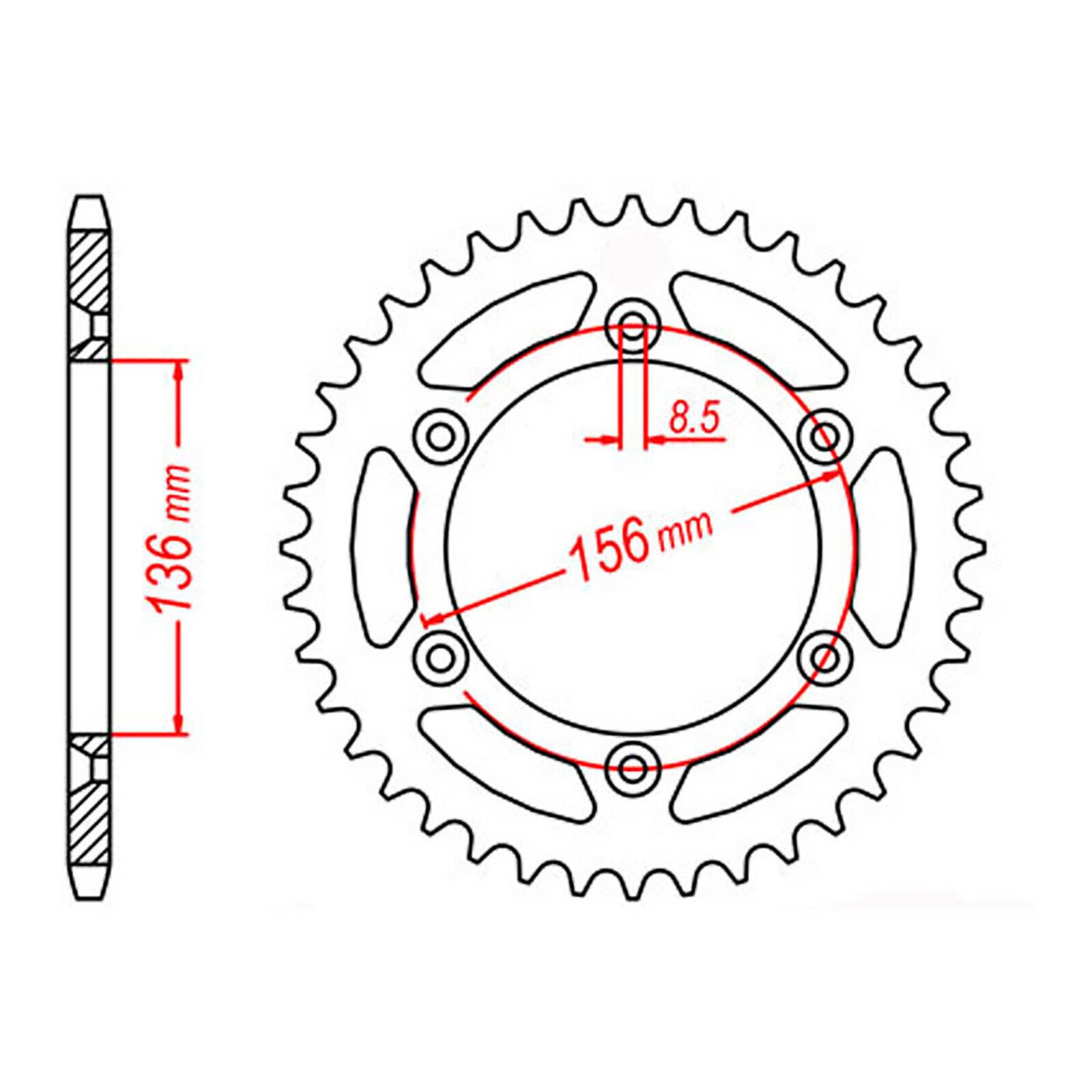 MTX 822 Steel Rear Sprocket #520 (41T) (11-415-41)