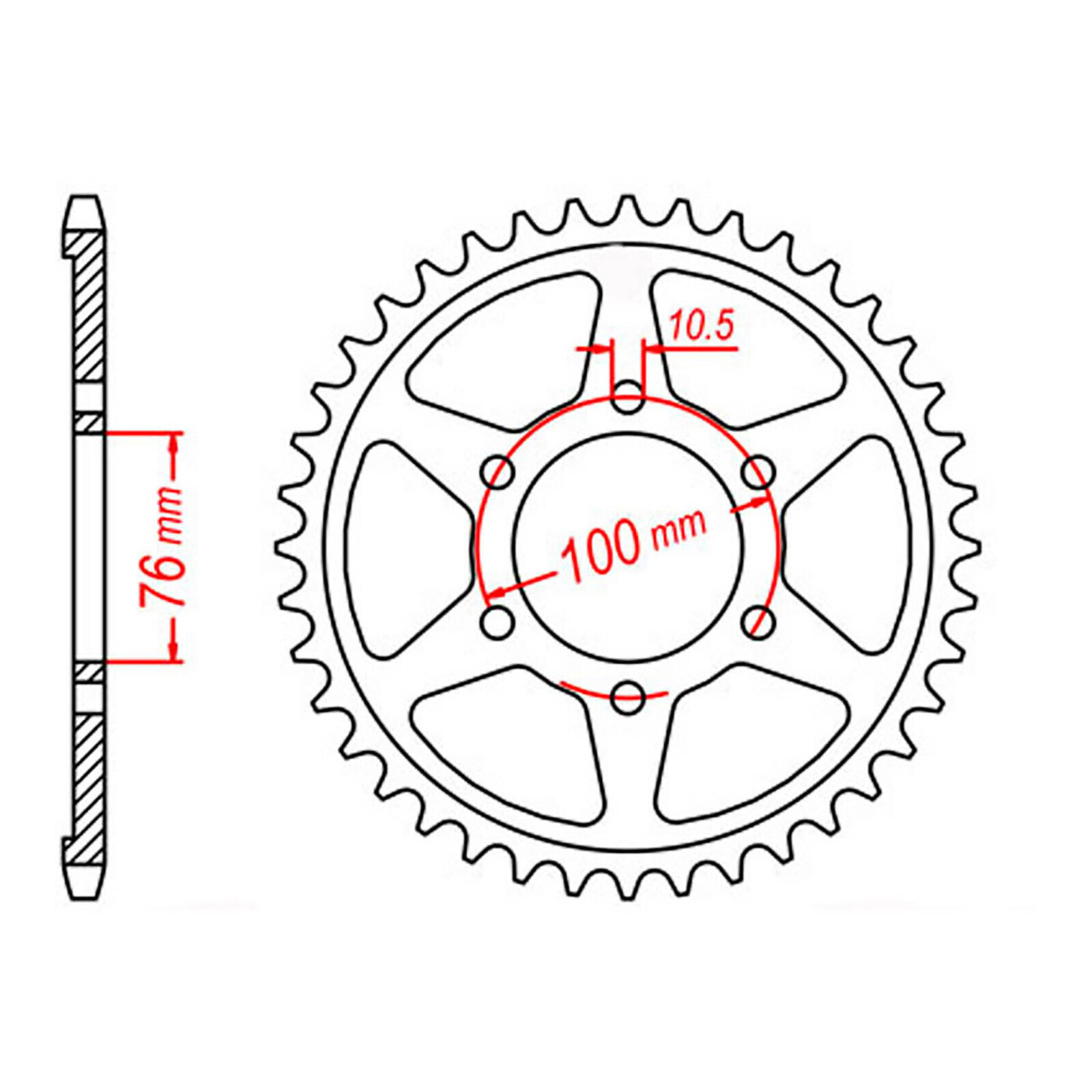 MTX 816 Steel Rear Sprocket #530 (38T) (11-476-38)