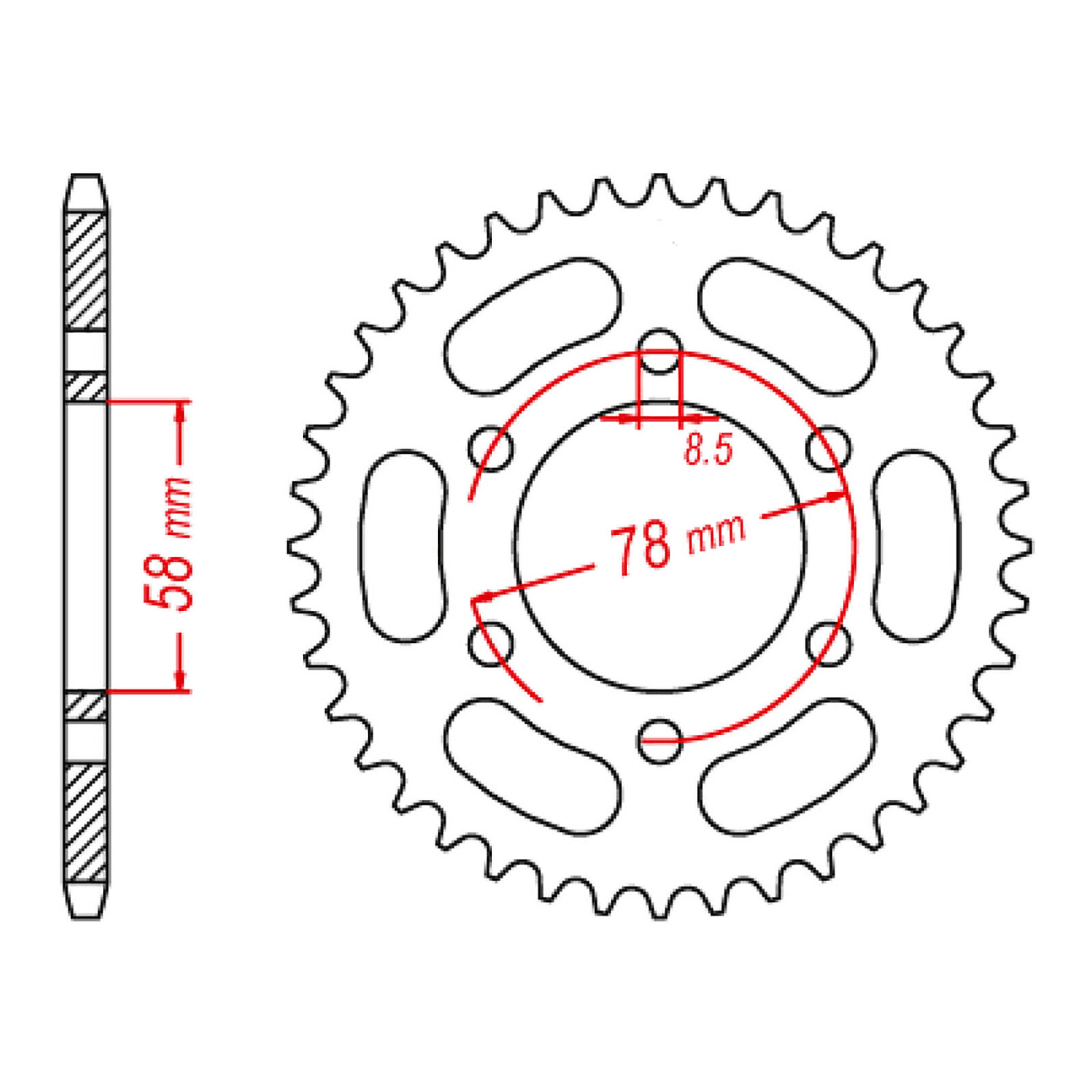 MTX 458 Steel Rear Sprocket #428 (37T) (11-173-37)