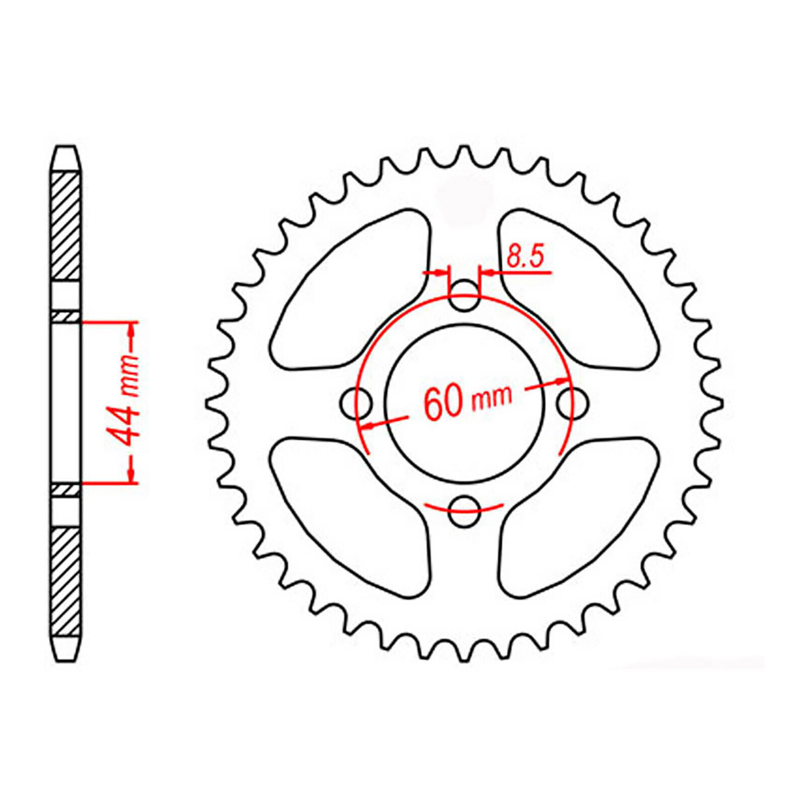 MTX 833 Steel Rear Sprocket #428 (49T) (11-5FC-49)