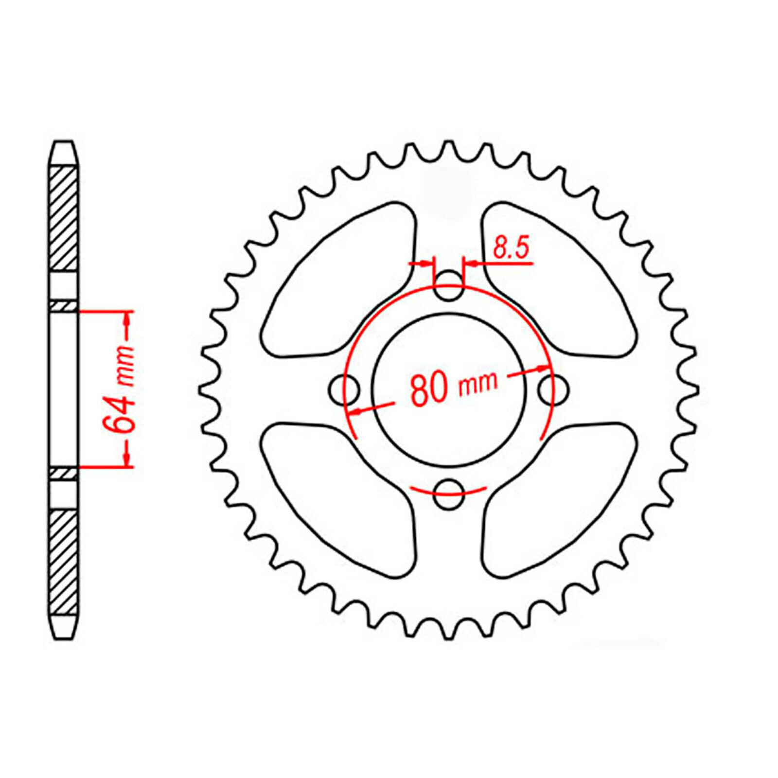 MTX 838 Steel Rear Sprocket #428 (33T) (11-838-33)