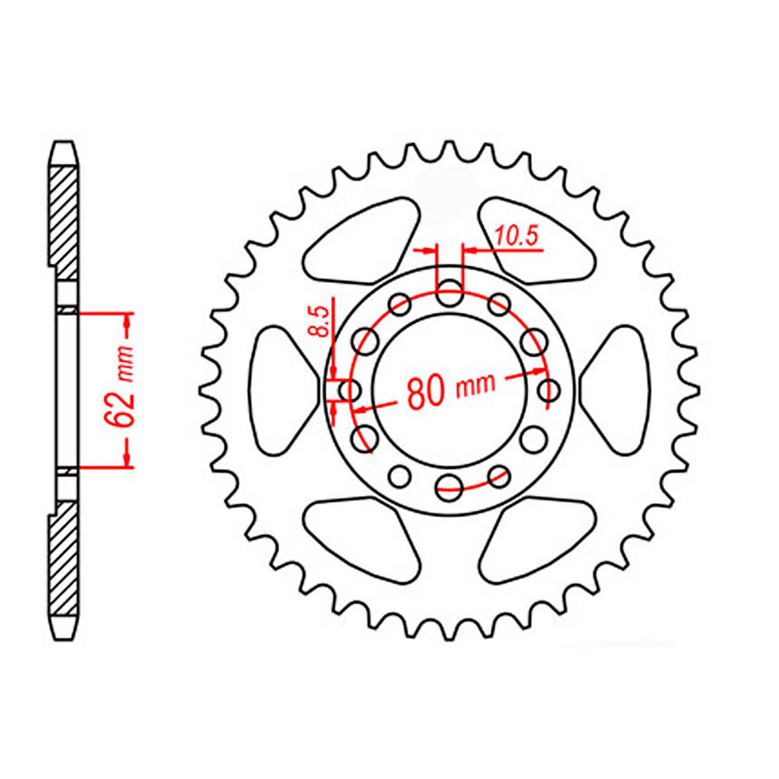 MTX 1842 Steel Rear Sprocket #428 (42T) (11-248-42)