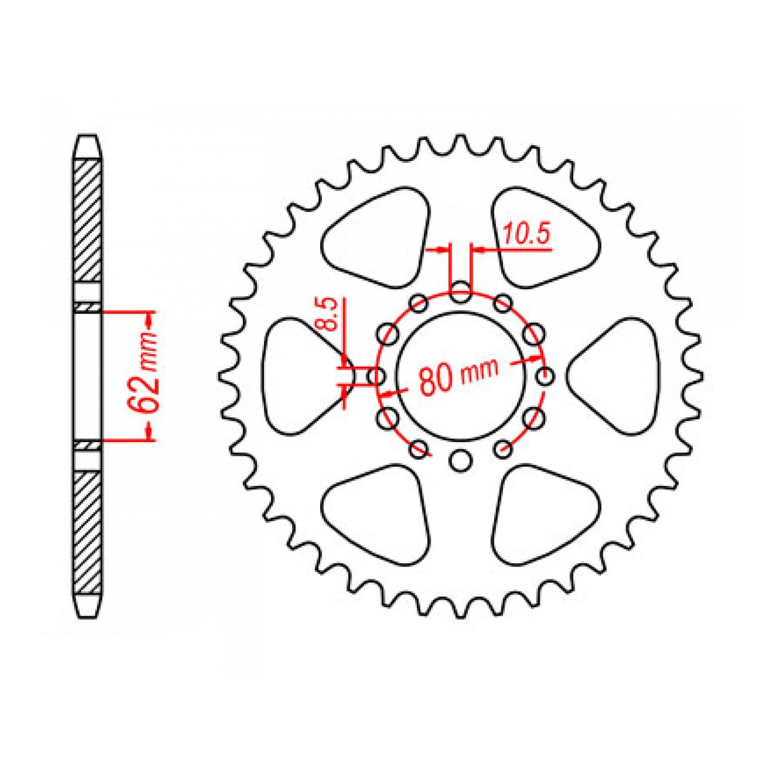 MTX 845 Steel Rear Sprocket #520 (43T) (11-3Y1-43)