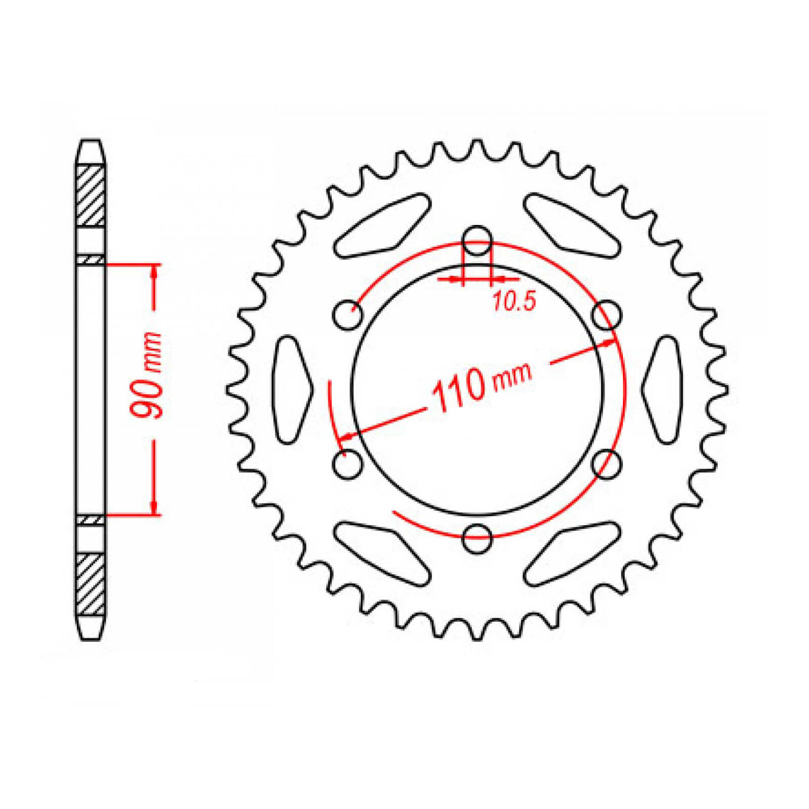 MTX 850 Steel Rear Sprocket #530 (34T) (11-256-34)