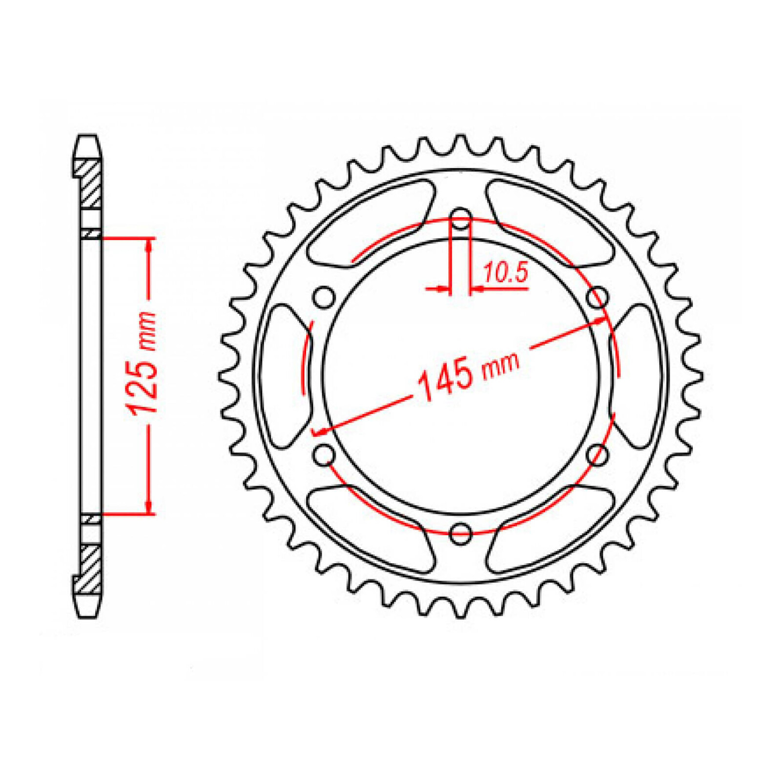 MTX 865 Steel Rear Sprocket #530 (38T) (11-1A1-38)