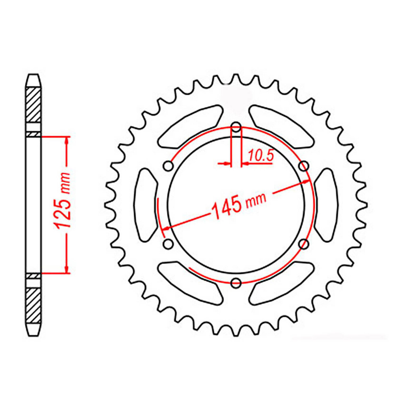 MTX 855 Steel Rear Sprocket #520 (45T) (11-1M1-45)