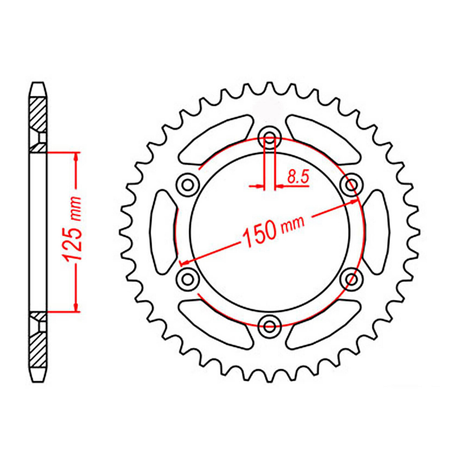 MTX 897 Steel Rear Sprocket #520 (38T) (11-KM1-38)