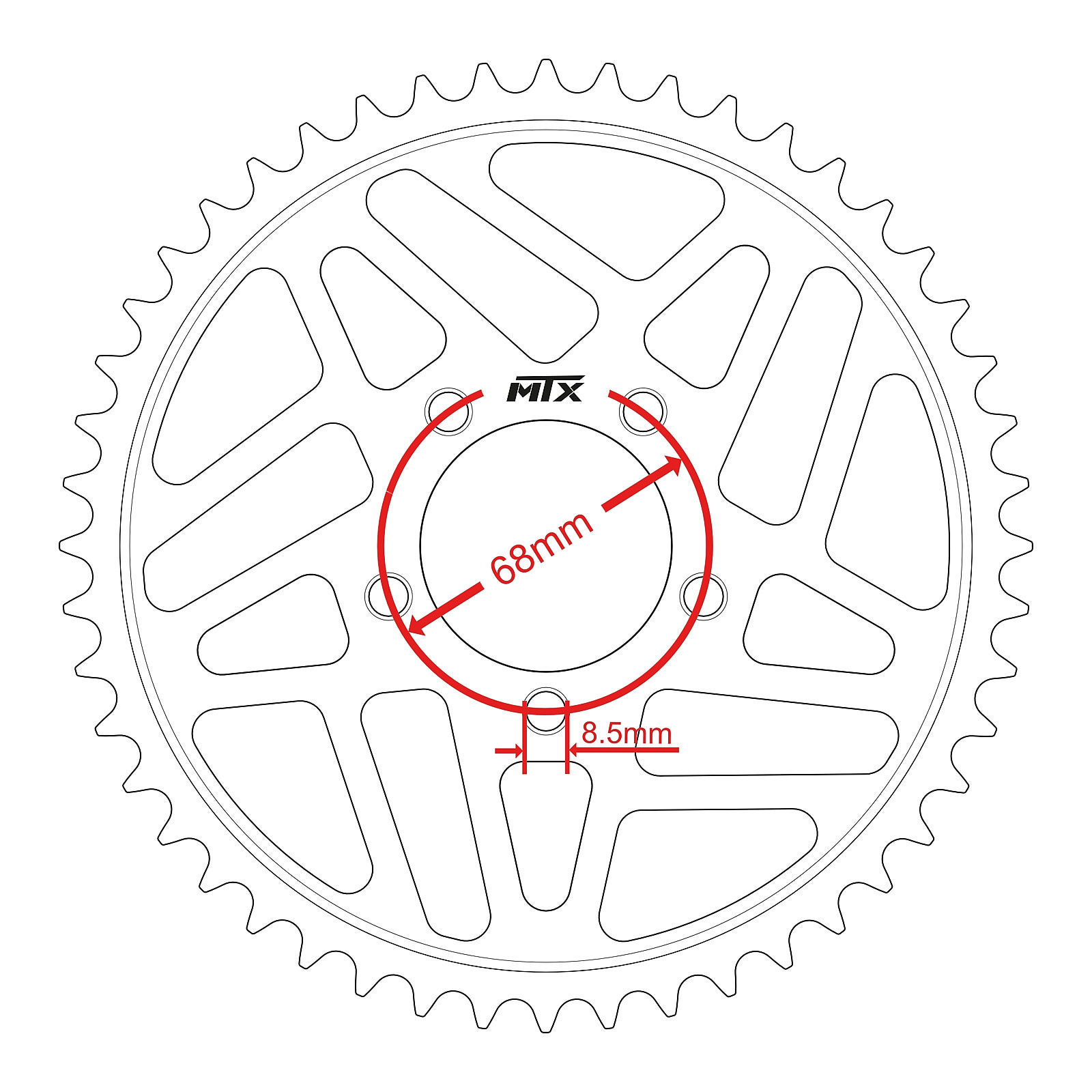 MTX 264 Steel Rear Sprocket #428 (45T) (11-Y2P-45)