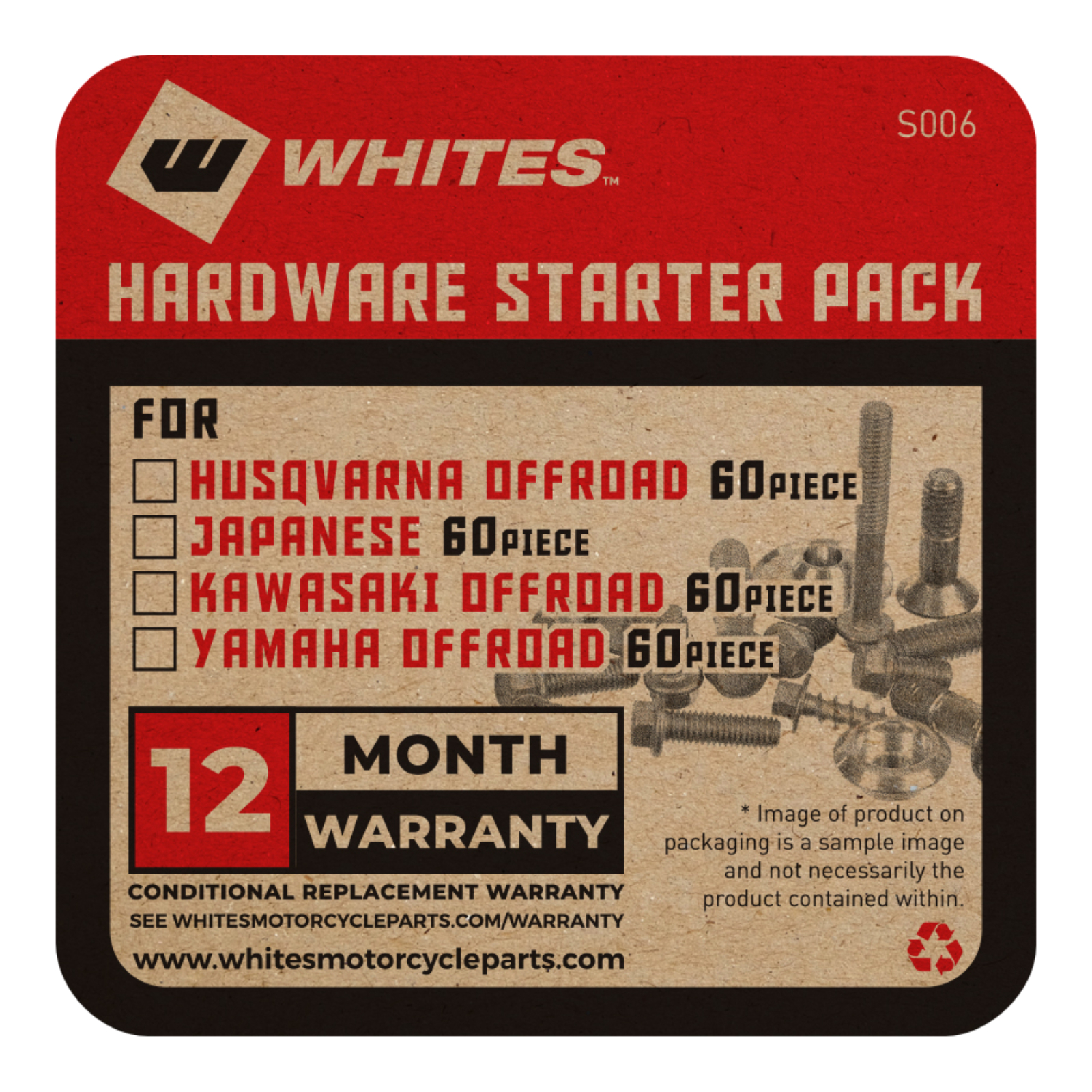 WHITES HARDWARE STARTER PACK - KAWASAKI OFFROAD 60PCS