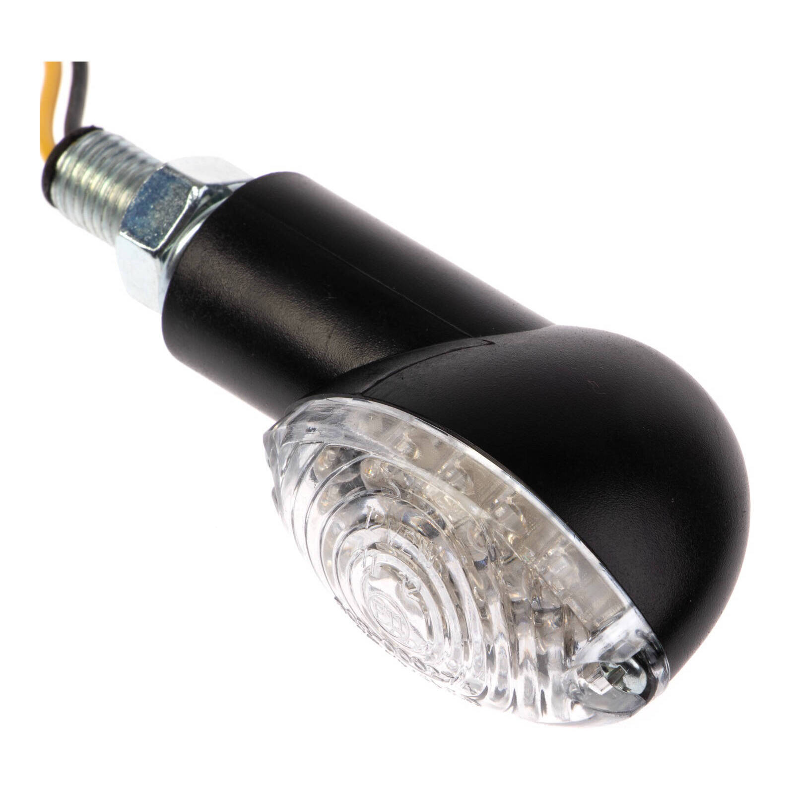 Whites LED Mini-Catseye Flasher - Black  Short Stem