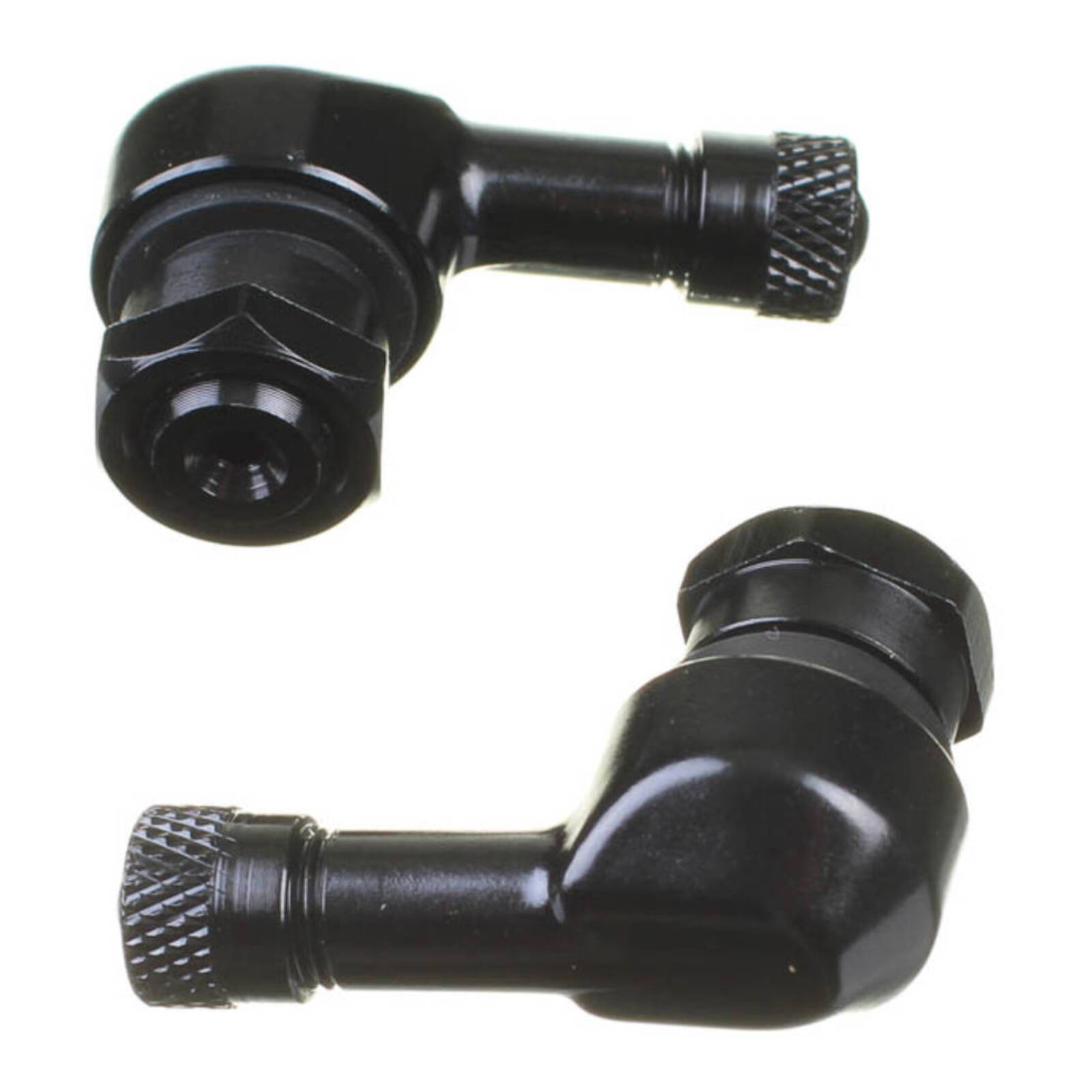 WHITES 90 DEGREE ALLOY VALVE 11.3MM - BLK (PAIR)