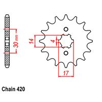 FRONT SPROCKET - STEEL  15T 420P