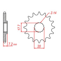 FRONT SPROCKET - STEEL 14T 420P