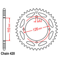 Z - REAR SPROCKET - STEEL 45T 420P