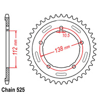 Z - REAR SPROCKET - STEEL 38T 525P