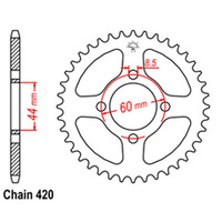 REAR SPROCKET - STEEL 48T 420P