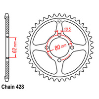 REAR SPROCKET - STEEL 49T 428P