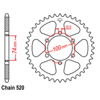 REAR SPROCKET - STEEL 46T 520P