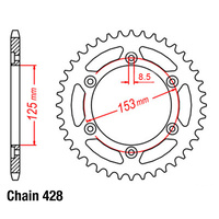 REAR SPROCKET - STEEL 51T 428P