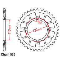 REAR SPROCKET - STEEL 48T 520P