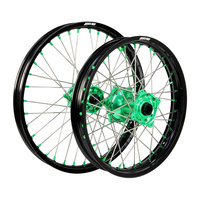 STATES MX WHEEL SET 19/16 - BLK/GRN - KAWASAKI KX80/85 BW