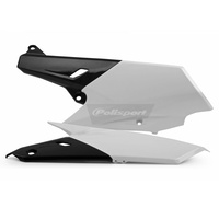 POLISPORT SIDE PANELS YZ250F/450F 14 - WHITE/BLACK OEM [B4]