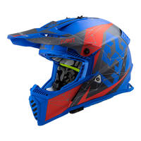 LS2 MX437 Fast Evo Alpha Helmet - Matte Blue / Red