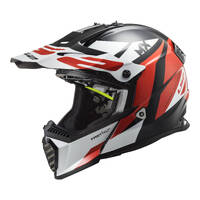 LS2 MX437J Fast Evo Strike Mini Helmet - Black / White / Red