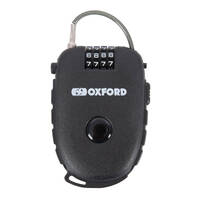 Oxford Retractable Combination Cable Lock 75cm - Black