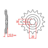 MTX 1606 Steel Front Sprocket #428 (14T) (10-382-14)