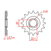 MTX 1590 Steel Front Sprocket #520