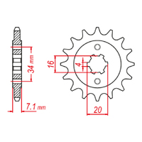 MTX 1903 Steel Front Sprocket #520 (14T) (10-1903-14)