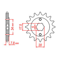 MTX 327 Steel Front Sprocket #520