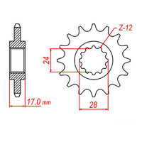 MTX 295 Steel Front Sprocket #530 (15T) (10-MN4-15)