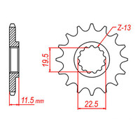 MTX 409 Steel Front Sprocket #428 (14T) (10-44A-14)