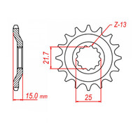 MTX 514 Steel Front Sprocket #630 (15T) (10-084-15)