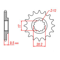 MTX 1906 Steel Front Sprocket #420