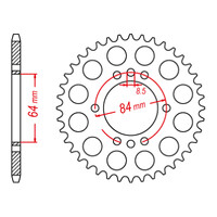 MTX 809/2 Steel Rear Sprocket #428 (45T) (11-053-45)