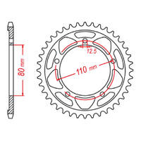 MTX 2012 Steel Rear Sprocket #520 (42T) (11-2012-42)