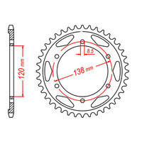 MTX 312 Steel Rear Sprocket #525 (38T) (11-MR7-38)