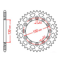 MTX 245/2 Steel Rear Sprocket #520 (48T) (11-428-48)