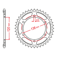 MTX 3C5 Steel Rear Sprocket #428 (48T) (11-3C5-48)