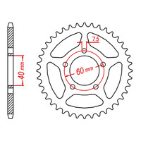 MTX KTM 50 Steel Rear Sprocket #415