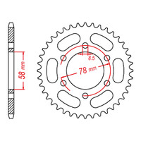 MTX 458 Steel Rear Sprocket #428 (37T) (11-173-37)