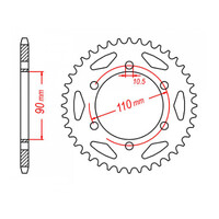 MTX 850 Steel Rear Sprocket #530 (34T) (11-256-34)