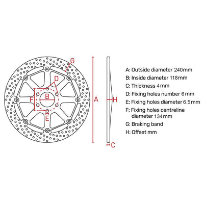 FERODO Disc Brake Rotor 240mm - FMD0248MXR