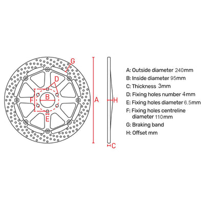 FERODO DISC BRAKE ROTOR 240MM - FMD0478MXR