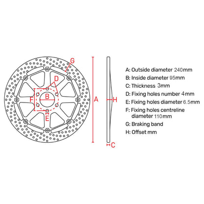 FERODO DISC BRAKE ROTOR 240MM - FMD0478MXR